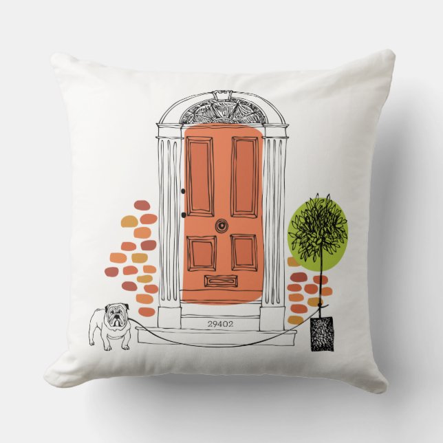 Almofada Novo Código Zip Doméstico Nome Endereço Cachorro d (Frente)