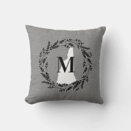 Almofada Novo Travesseiro decorativo Rustic Wreath Monogram