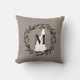 Almofada Novo Travesseiro decorativo Rustic Wreath Monogram