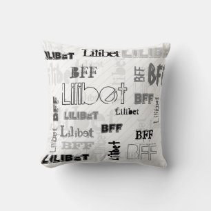 Almofada NOVO! Trendy Girls Name BFF Wordcloud Urban Chic