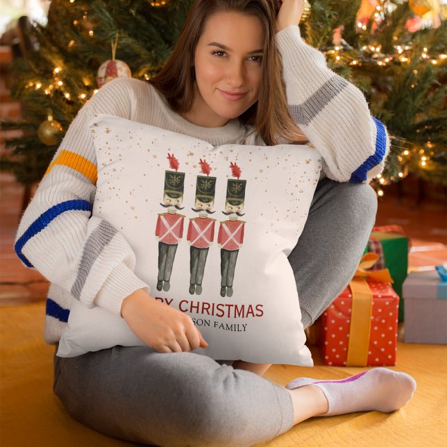 Almofada Noz-cacker de Natal Merry Elegante Personalizado (Criador carregado)