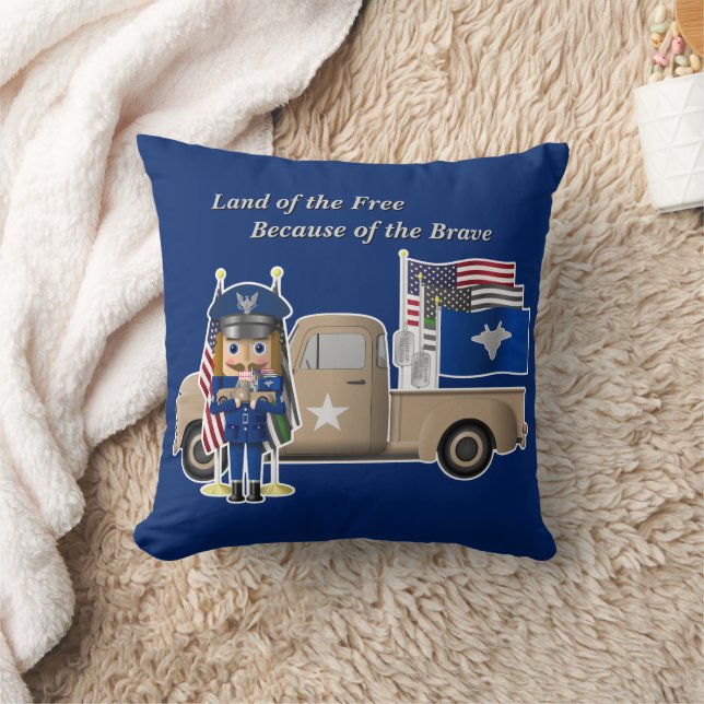 Almofada Noz-cracker da Força Aérea com Pequeno Caminhão Mi (Cobertor)