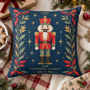 Almofada Noz de Natal Celestial Vintage Nome da Família Per