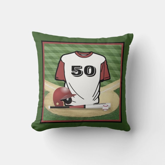 Almofada Número de Jersey Personalizado do Campo Baseball (Frente)
