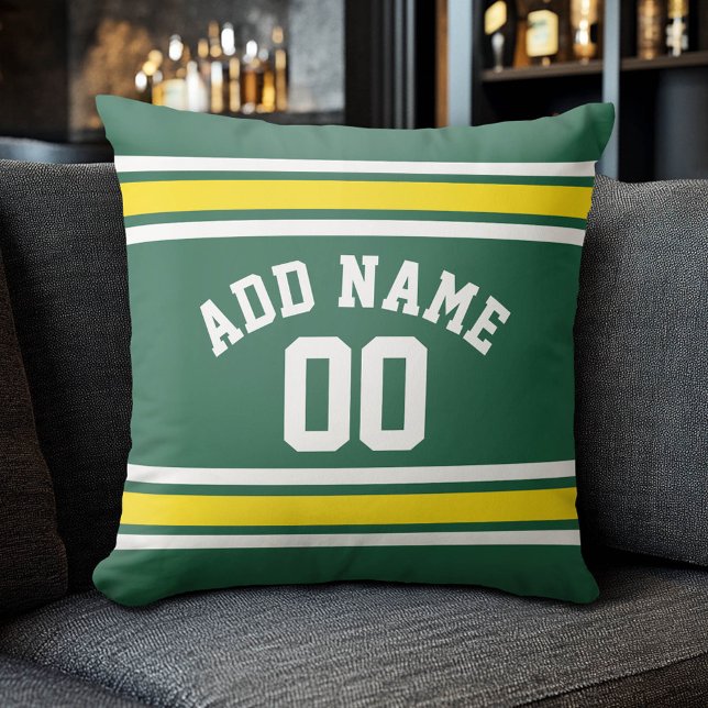 Almofada Número de Nome Personalizado de Futebol de Jersey  (Custom Sports Pillow for a Man Cave)