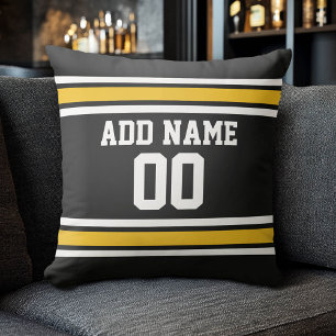 Almofada Número de Nome Personalizado de Futebol Dourado Ne