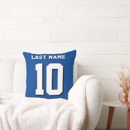 Almofada Número de Sobrenome personalizado Blue Sports Jers