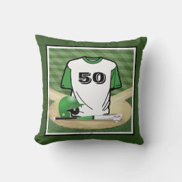 Almofada Número Personalizado de Jersey Green Campo Basebal