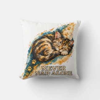 Almofada Nunca Dorme Sozinho Gato Tabby Adormecido Pata Dou