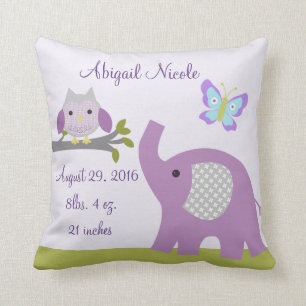 Almofada Nursery Dreamland Owl/Elephant Travesseiro Keepsas