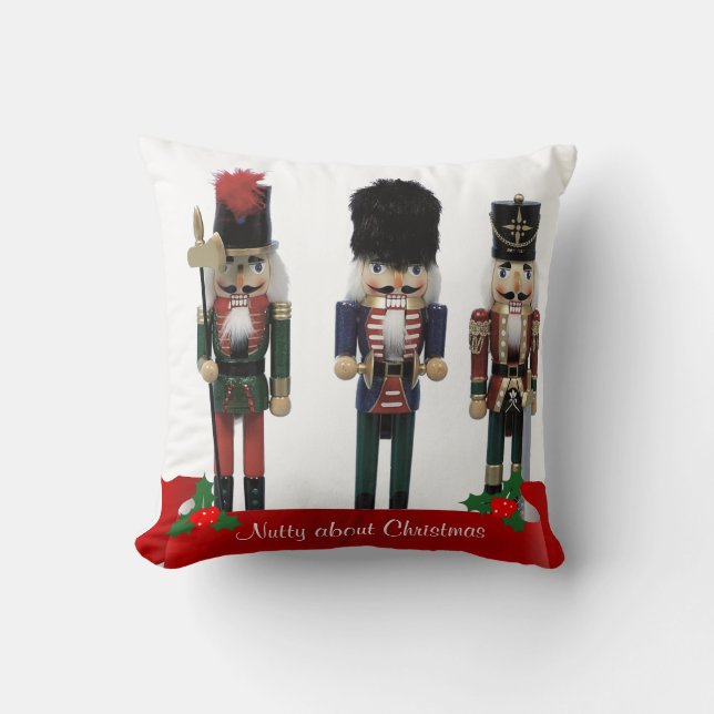 Almofada Nutcracker "Nutty sobre o Natal" (Frente)