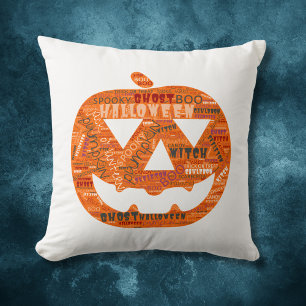 Almofada Nuvem de Palavras do Halloween Pumpkin Jack-o'-Lan