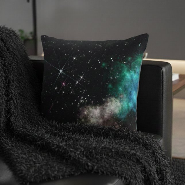 Almofada Nuvens Coloridas Estrelas no Espaço (Criador carregado)