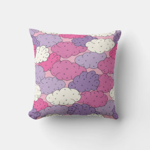 Almofada Nuvens de desenhos animados divertidos. Vintage re