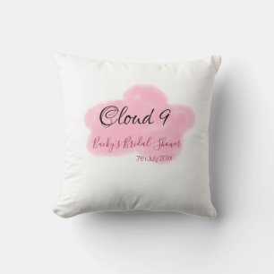 Almofada Nuvens nove rosa pastel chá de noiva data nome