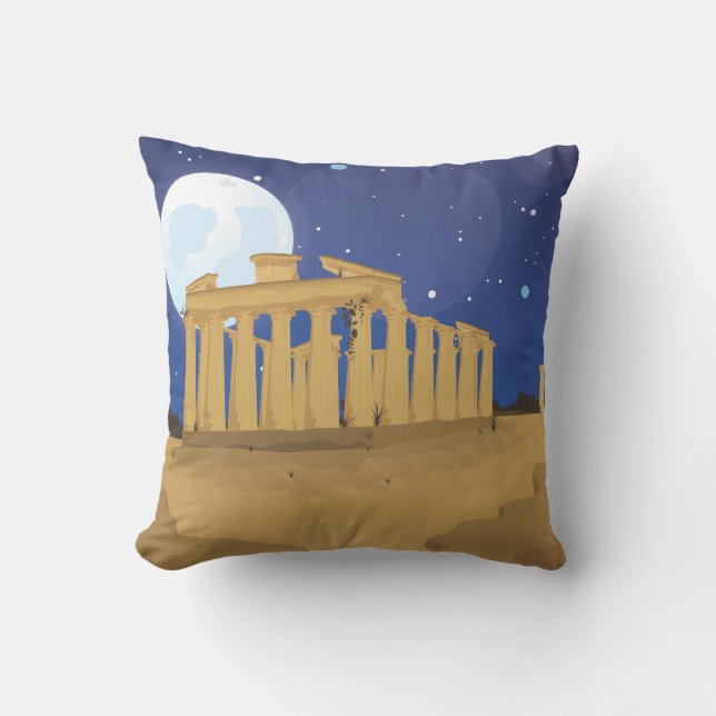 Almofada O Acrópole de Atenas desenho animado (Frente)