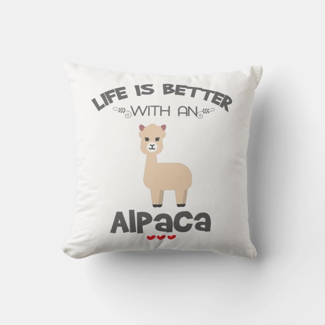 Almofada O Alpaca Lover Dift Life É Melhor Com Um Alpaca Gi (Frente)
