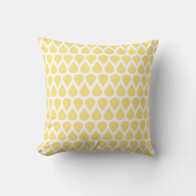 Almofada O amarelo Pastel pontilha o teste padrão (Frente)