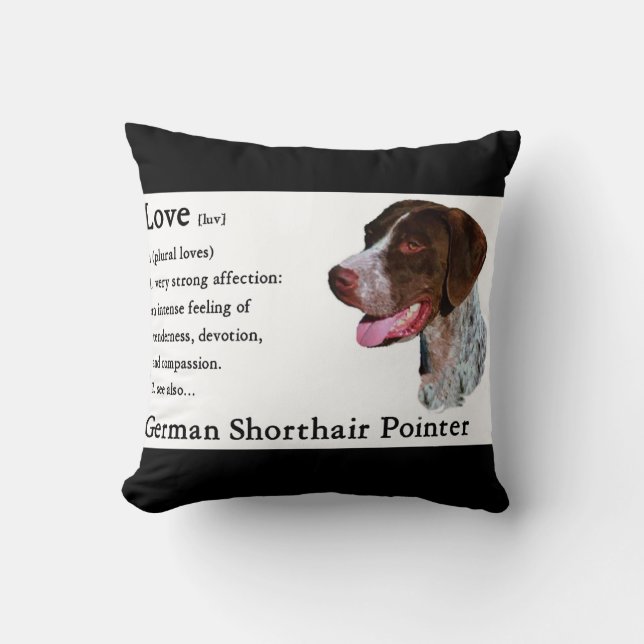 Almofada O Amor Do Ponteiro Alemão Curto É (Frente)