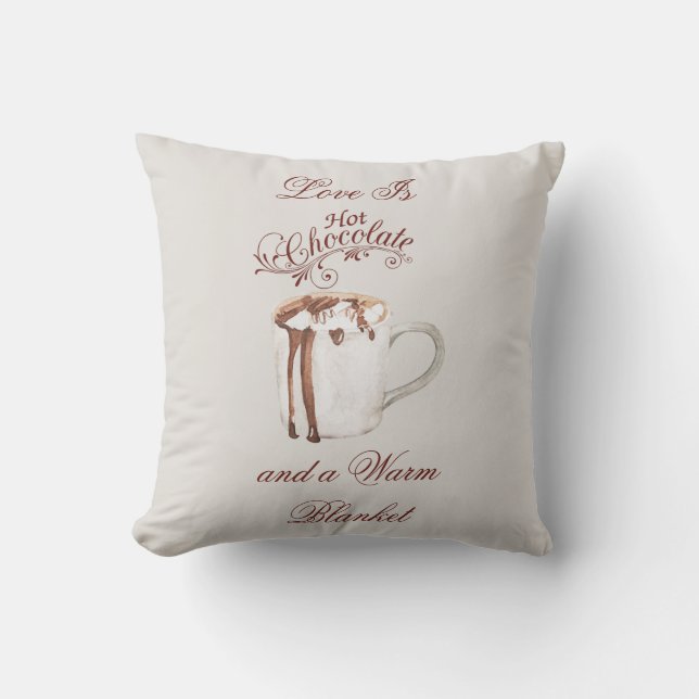 Almofada O amor é chocolate quente (Frente)