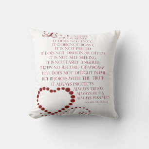 Almofada O amor é o amor paciente é tipo 1 Corinthians 13