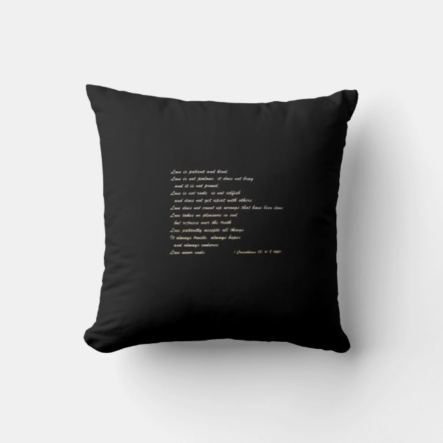 Almofada O Amor é Paciente Design Inspirador Simples (Frente)