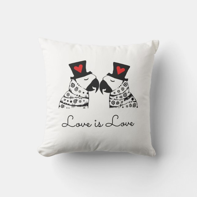 Almofada O amor é papagaios do gay do amor (Frente)