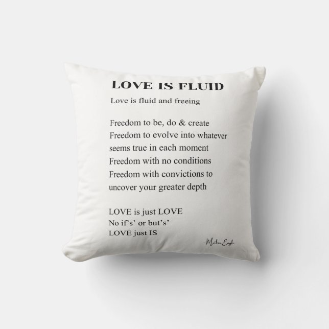 Almofada O amor é poesia fluida (Frente)