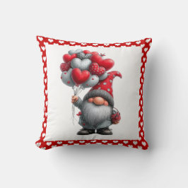Almofada "O Amor Está no Ar" Gnome Balão Coração