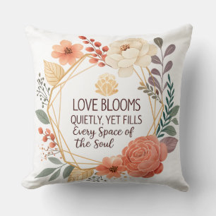 Almofada O Amor Floresce Silenciosamente – Aquarela de Cita