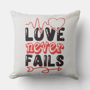 Almofada O amor nunca falha no travesseiro decorativo de 20