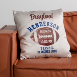 Almofada O Aniversário de Futebol Stats Nursery Baby Gift