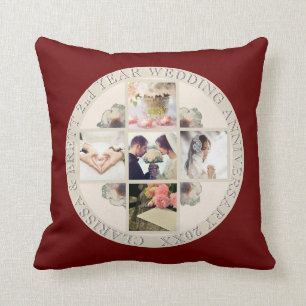 Almofada ò Ano. Algodão do aniversário de casamento 5 fo