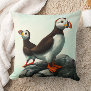Almofada O Atlântico Cute Enche Aves Marinhas nas Rochas