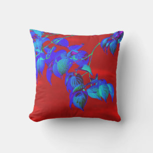 Almofada O azul-céu vermelho sae do travesseiro decorativo