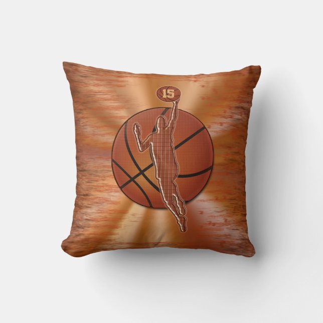 Almofada O basquetebol personalizado descansa o NOME e o (Frente)