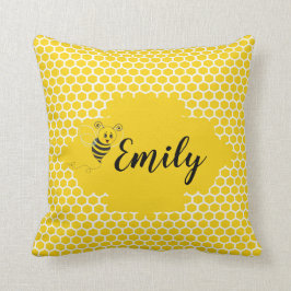 Almofada O branco amarelo do bebê Bumble o mel do favo de