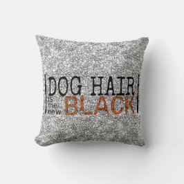 Almofada O cabelo de cão é o travesseiro decorativo preto