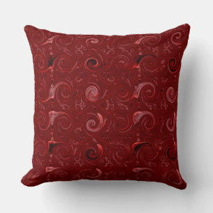 Almofada O cetim vermelho ondula o travesseiro decorativo