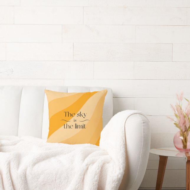 Almofada O céu é o limite do gradiente laranja abstrato (Sofá)