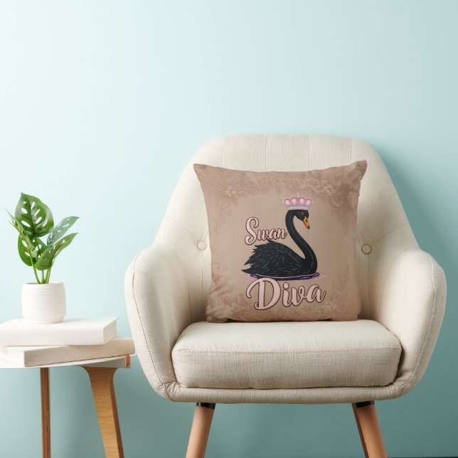 Almofada O cisne negro, rainha da água.  (Cadeira)