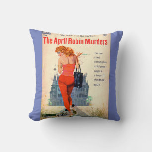 Almofada O cobrir do romance de polpa Robin Murders de abri
