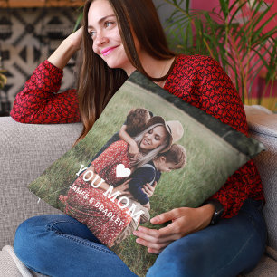 Almofada O CORAÇÃO BONITA ADORA-TE Foto do Dia de as mães M