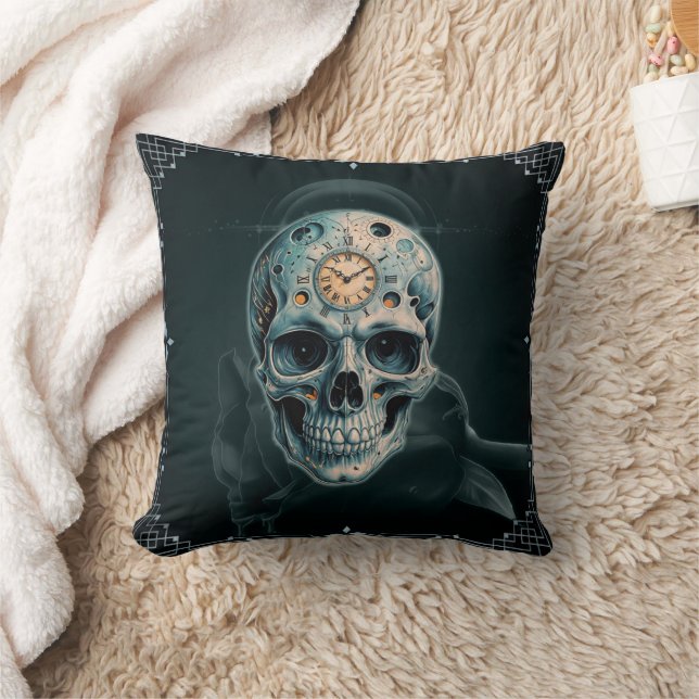 Almofada O crânio do tempo: algarismos romanos (Cobertor)