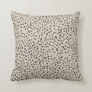 Almofada O Dalmatian preto e bege manchou o travesseiro