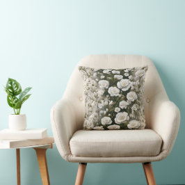 Almofada O Design de Padrão Floral Macio Branco