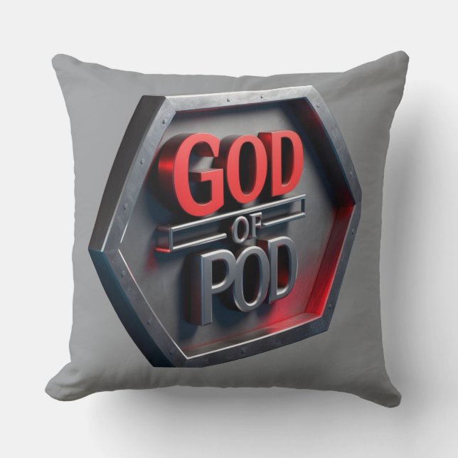 Almofada O Deus do POD (Impressão a pedido) (Frente)