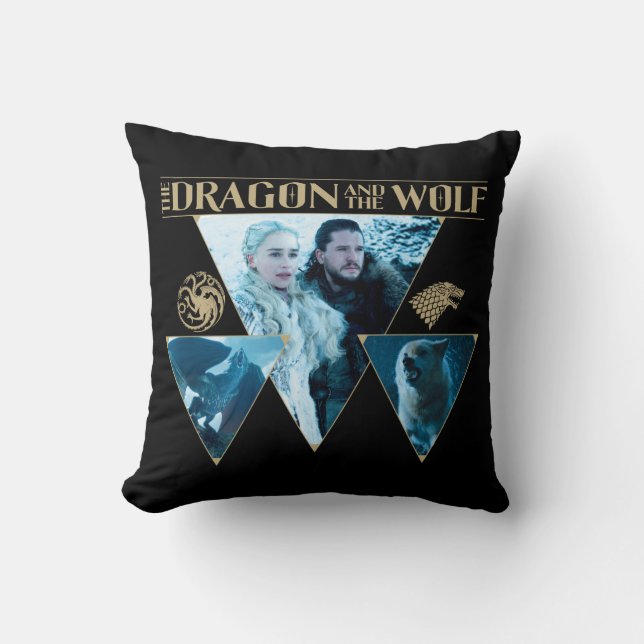 Almofada O Dragão e o Wolf Daenerys e Jon Graphic (Frente)