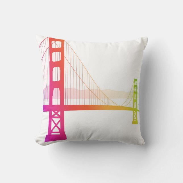 Almofada O estilo do arco-íris de golden gate bridge | (Frente)