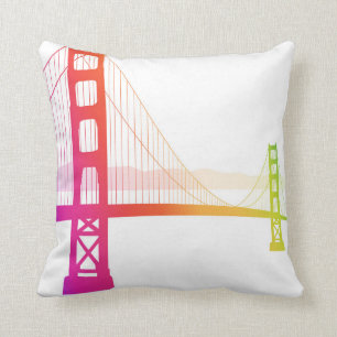 Almofada O estilo do arco-íris de golden gate bridge